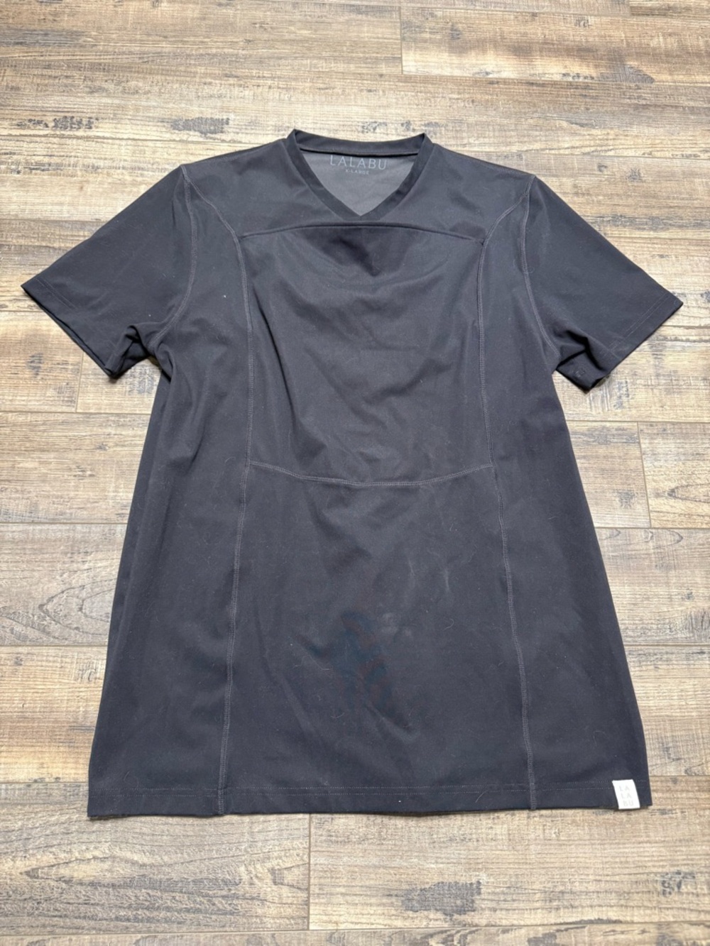 Lalabu Men's Black Performance V‑Neck Shirt Baby Integrated Pouch XL
